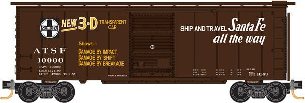 Micro-Trains 020 00 187 N 40' Standard Box Car, Single Door, Impact Car, ATSF, 10000 - House of Trains