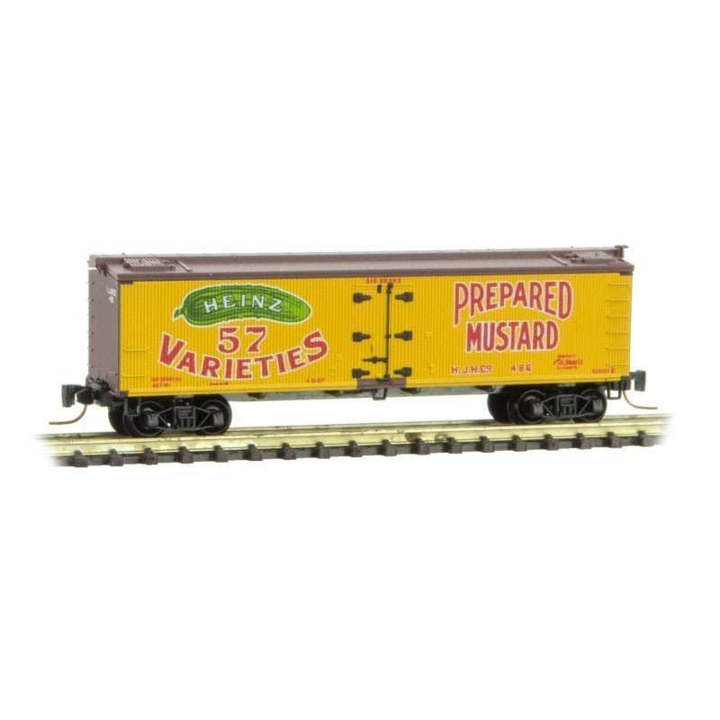 Micro Trains 518 00 630 Z Scale 40' Wood Reefer, Heinz Yellow Series Car 1, HJHCo, 486 - House of Trains