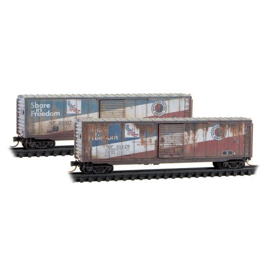 Micro-Trains 983 105 109 N, Weathered, 50' Box Car, 2 pack, NP - House of Trains