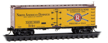 Micro - Trains Line 058 00 601 N 36' Wood Sheathed Ice Reefer, With Modern Steel Underframe, Poultry and Egg Series Car 2, W.S. Reister and Sons, NADX, 3029 - House of Trains