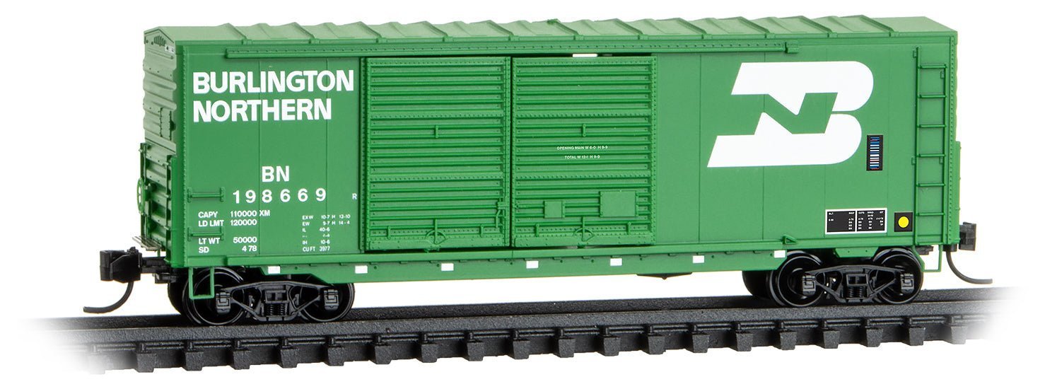 Micro - Trains Line 068 00 570 40' Box Car, Double Doors, Burlington Northern, BN, 198669 - House of Trains