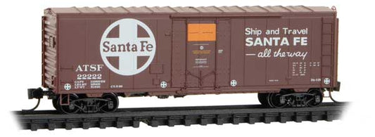 Micro - Trains Line 074 00 190 N 40' Standard Box Car, Plug Door, without Roofwalk, Atchison Topeka and Santa Fe, ATSF, 22222 - House of Trains