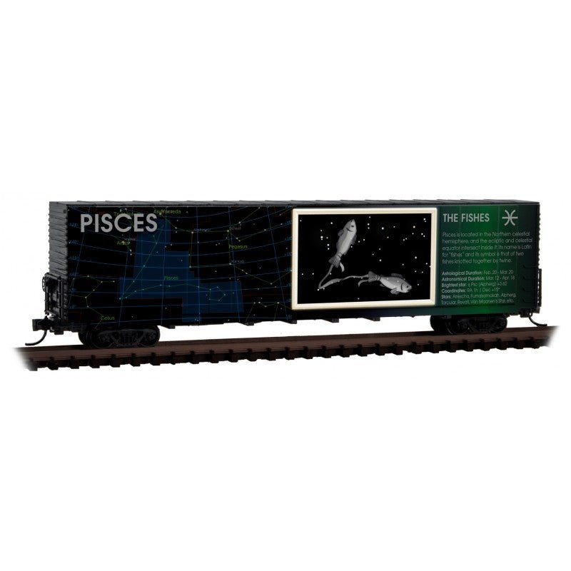 Micro - Trains Line 102 00 214 N, 60' Box Car, Excess Height, Constellation Zodiac Series, Pisces - House of Trains