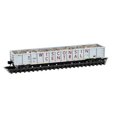 Micro - Trains Line 170 00 020 N, 52' 6" Greenville 2494 Mill Gondola, Steel Ingot Load, Wisconsin Central, WC 54080 - House of Trains