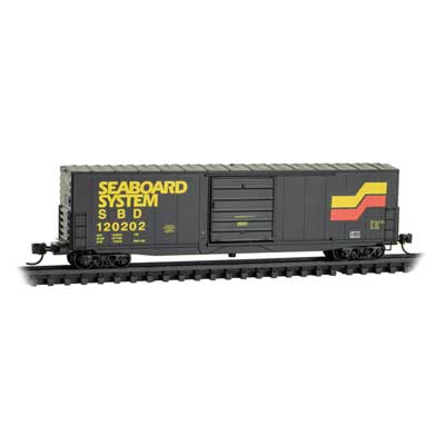 Micro - Trains Line 180 00 335 N, 50' Standard Box Car, 10' Single Door, Without Roofwalk, Short Ladders, Seabord, SBD 120202 - House of Trains