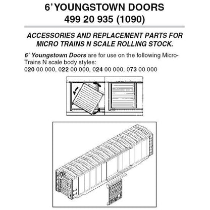 Micro-Trains Line 499 20 935 (1090) N 6' Yourngstown Doors - House of Trains