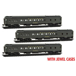 Micro - Trains Line 983 02 251 N, 83' 12 - 1 Heavyweight Sleeper Car, 3 - Pack, UP Jewel Cases - House of Trains