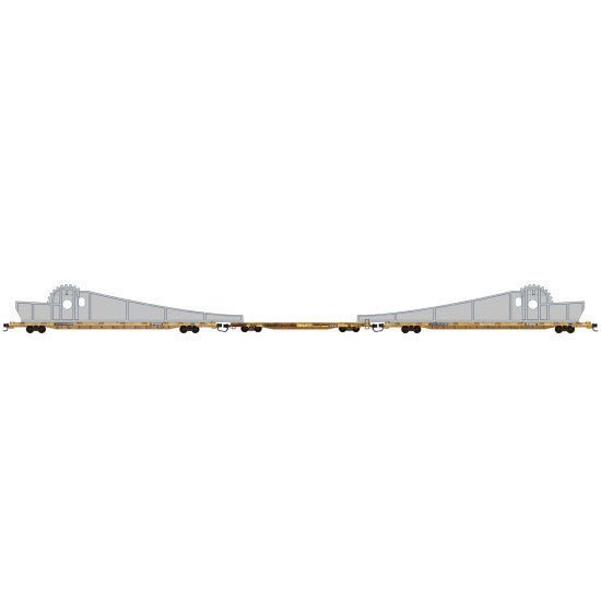 Micro - Trains Line 983 02 260 N, TTX Weathered, Flat Car, Bridge Load - House of Trains
