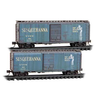 Micro - Trains Line 983 05 107 N, 2 - Pack, Weathered, New York, Susquehanna and Western, Susie - Q, NYSW 507, 510 - House of Trains