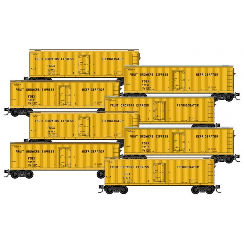 Micro - Trains Line 993 00 823 N, 40' Double Sheathed Wood Reefer, 8 - Pack, Fruit Growers Express - House of Trains