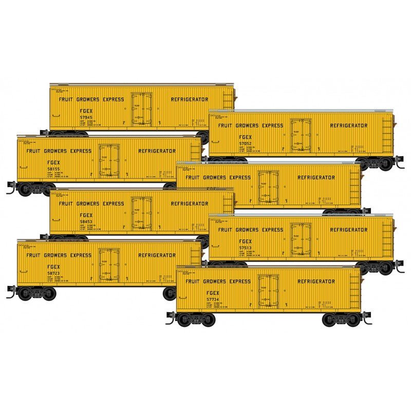 Micro - Trains Line 993 00 823 N, 40' Double Sheathed Wood Reefer, 8 - Pack, Fruit Growers Express - House of Trains