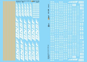 Microscale 48 - 1288 O, BNSF 2006 Logo, Freight Cars, 2 sheets - House of Trains