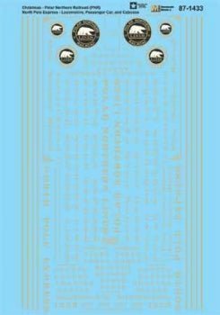 Microscale 60-1433 N, Christmas, Polar Northern Railroad, North Pole Express, Locomotive, Passenger Car, Caboose - House of Trains