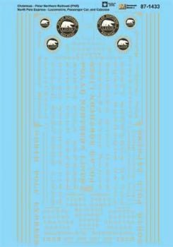 Microscale 60 - 1433 N, Christmas, Polar Northern Railroad, North Pole Express, Locomotive, Passenger Car, Caboose - House of Trains