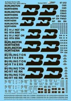 Microscale 60 - 252 N, Burlington Northern Covered Hoppers, Black Lettering - House of Trains