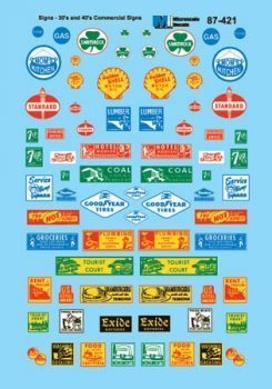 Microscale 60-421 N, Structure Signs, Commercial, 1930's to 1940's - House of Trains