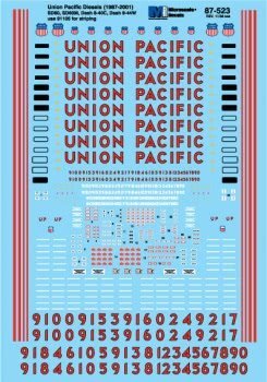 Microscale 60 - 523 N, Union Pacific Diesels, SD60M, Dash 8, Dash 9, 1987 - 2001 - House of Trains