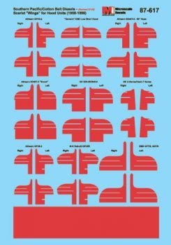 Microscale 60 - 617 N, Southern Pacific, Cotton Belt, Scarlet Wings for Diesel, 1958 - 1996 - House of Trains