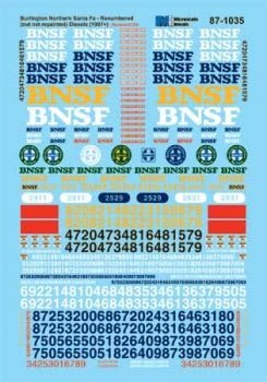 Microscale 87 - 1035 HO, BNSF, Renumbered, But Not Repainted, Diesels, 1997+, Decals - House of Trains
