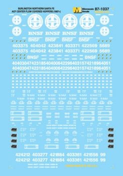 Microscale 87 - 1037 HO, BNSF, Center flow Covered Hoppers, 1996+ - House of Trains