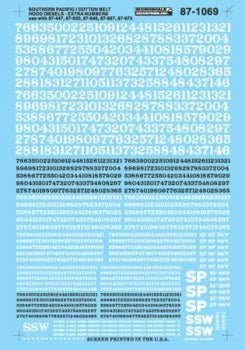 Microscale 87 - 1069 HO Southern Pacific Extra Numbers for Diesels - House of Trains