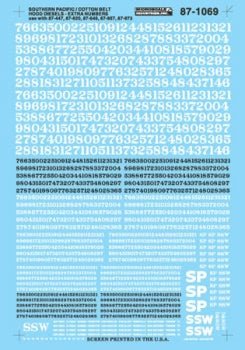 Microscale 87-1069 HO Southern Pacific Extra Numbers for Diesels - House of Trains