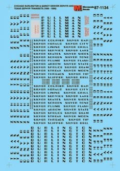 Microscale 87-1134 HO, CBQ, Denver Zephyr, Texas Zephyr - House of Trains
