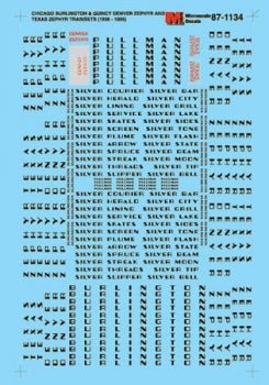 Microscale 87 - 1134 HO, CBQ, Denver Zephyr, Texas Zephyr - House of Trains