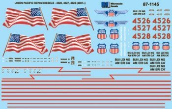 Microscale 87 - 1145 HO, Union Pacific, SD70M Diesels 4526 4527 4528, 2001+ - House of Trains