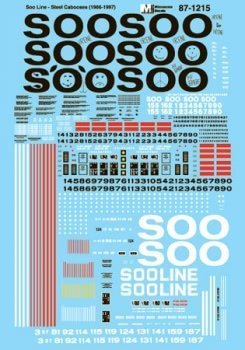 Microscale 87-1215 HO, Soo Line, Steel Cabooses, 1966-1997 - House of Trains