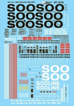 Microscale 87 - 1215 HO, Soo Line, Steel Cabooses, 1966 - 1997 - House of Trains