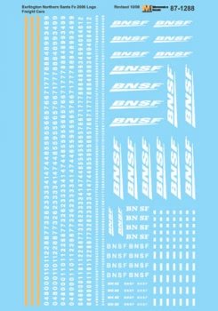 Microscale 87-1288 HO, BNSF Freight Cars Swoosh-Wedge 2006 Logo - House of Trains