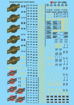Microscale 87 - 1299 HO, Chicago Northwestern, Covered Hoppers - House of Trains
