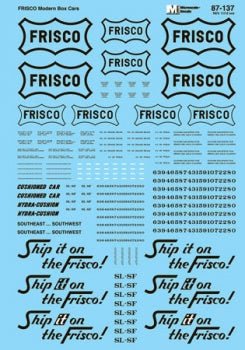 Microscale 87 - 137 HO Fisco, SL - SF, 50', 87' Box Cars, 1970's+ - House of Trains