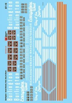 Microscale 87 - 15 HO, Chicago Burlington Quincy, CS, FWD, Hood Diesels, 1950 - 70 - House of Trains