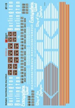 Microscale 87 - 15 HO, Chicago Burlington Quincy, CS, FWD, Hood Diesels, 1950 - 70 - House of Trains