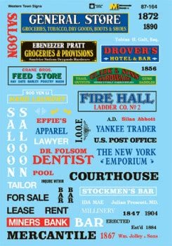 Microscale 87 - 164 HO, Structure Signs, Western Town - House of Trains