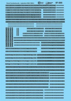 Microscale 87 - 205 HO Number Boards, Steam or Diesel, Lightable - House of Trains