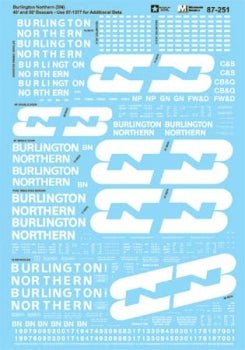 Microscale 87-251 HO, Burlington Northern, 40' and 50' Box Cars - House of Trains
