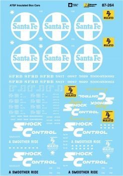 Microscale 87-264 HO, Santa Fe, 50' Insulated Box Cars, 1959 - 1980 - House of Trains