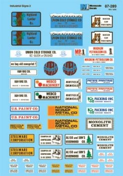 Microscale 87 - 289 HO, Structure Signs, Industrial, 1970+ - House of Trains