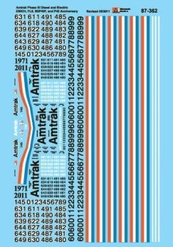 Microscale 87 - 362 HO, Amtrak, Diesels, 1980 - 1996 - House of Trains