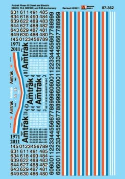 Microscale 87 - 362 HO, Amtrak, Diesels, 1980 - 1996 - House of Trains
