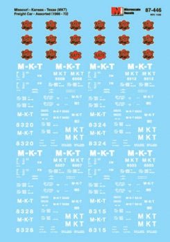 Microscale 87 - 446 HO, MKT, Assorted Freight Cars, 1966 - 1972 - House of Trains