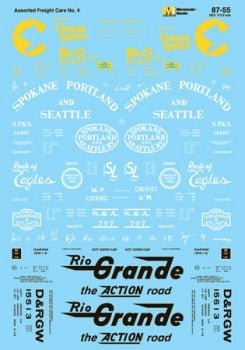 Microscale 87 - 55 HO, Assorted Freight Cars, 1960s - 1970s - House of Trains