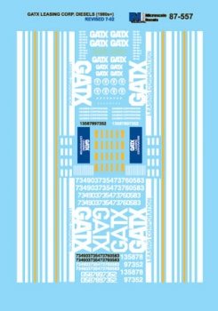 Microscale 87 - 557 HO, GATX Leasing, Diesels, 1989+ - House of Trains
