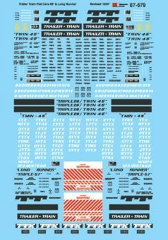 Microscale 87 - 579 HO, Trailer Train, 89' and Long Runner Intermodal - House of Trains