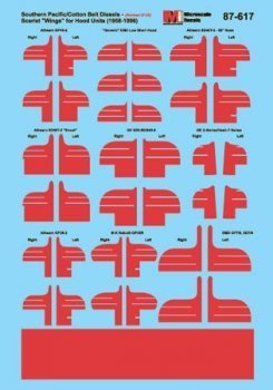 Microscale 87 - 617 HO Southern Pacific, Cotton Belt Diesels, Scarlet Nost Wings, 1958 - 1996 - House of Trains