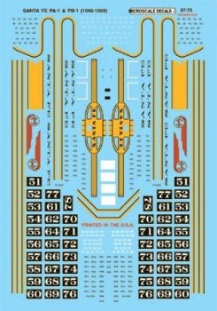 Microscale 87 - 72 HO, Santa Fe, Alco PA - 1 / PB - 1 Diesels, 1946 - 1969 - House of Trains
