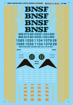 Microscale 87 - 968 HO, Burlington Northern Santa Fe, BNSF, Heritage I Diesels, 1996+ - House of Trains